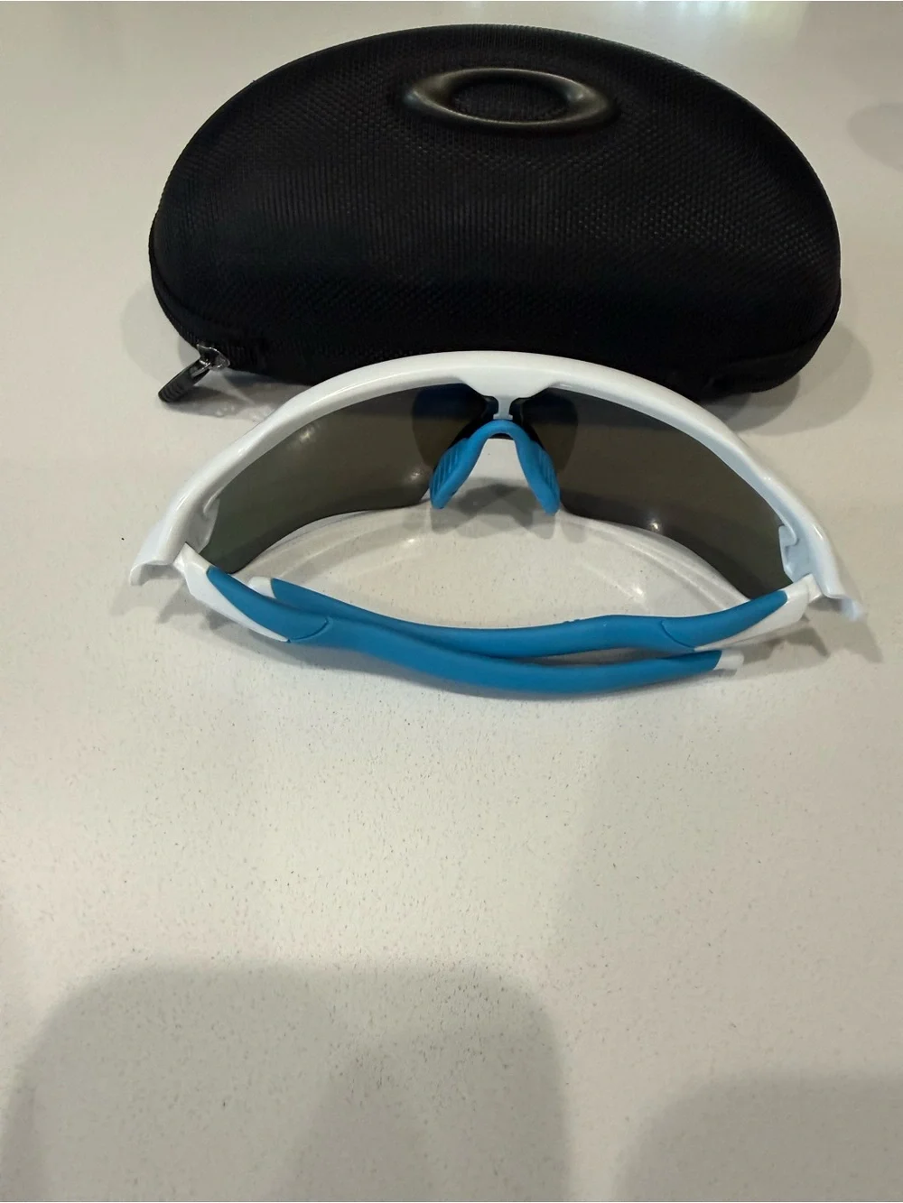 Oakley Youth White Frame Sunglasses with Blue-Purple Iridium Lens